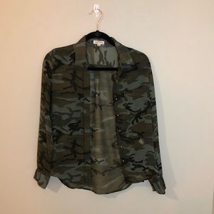 ✨Sheer Camo Button Up✨